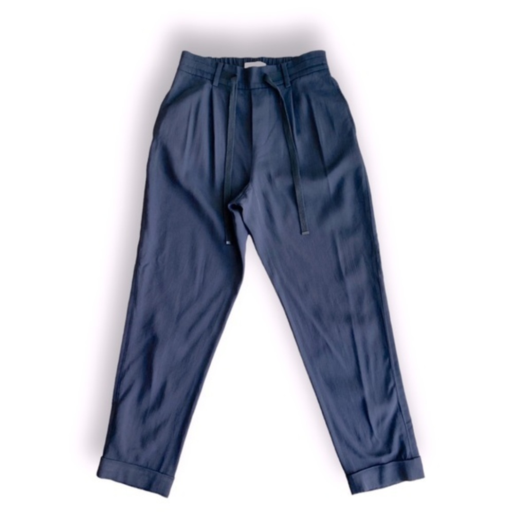 Vince Woman’s Navy Drawstring Elastic Waist with Tapered Leg Pant
